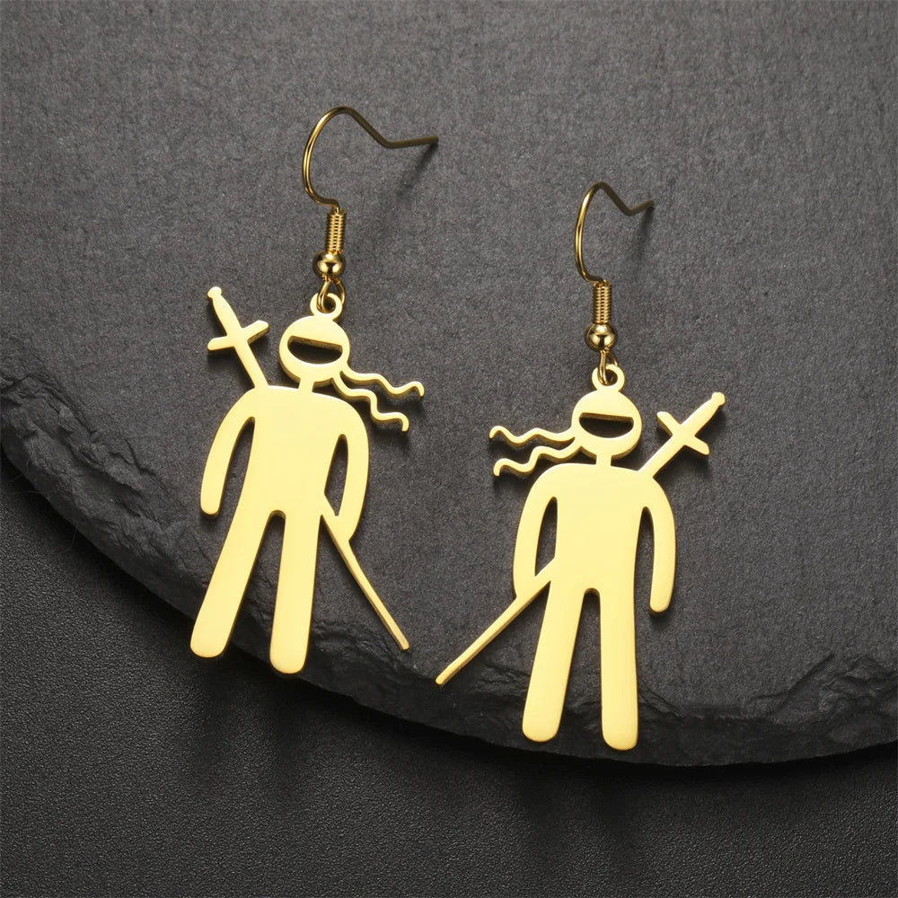 My Shape Karate High Kick Drop Earrings Sports Taekwondo Jiu Jitsu Martial Art Dangle Earrings Stainless Steel Jewelry Girls Gym